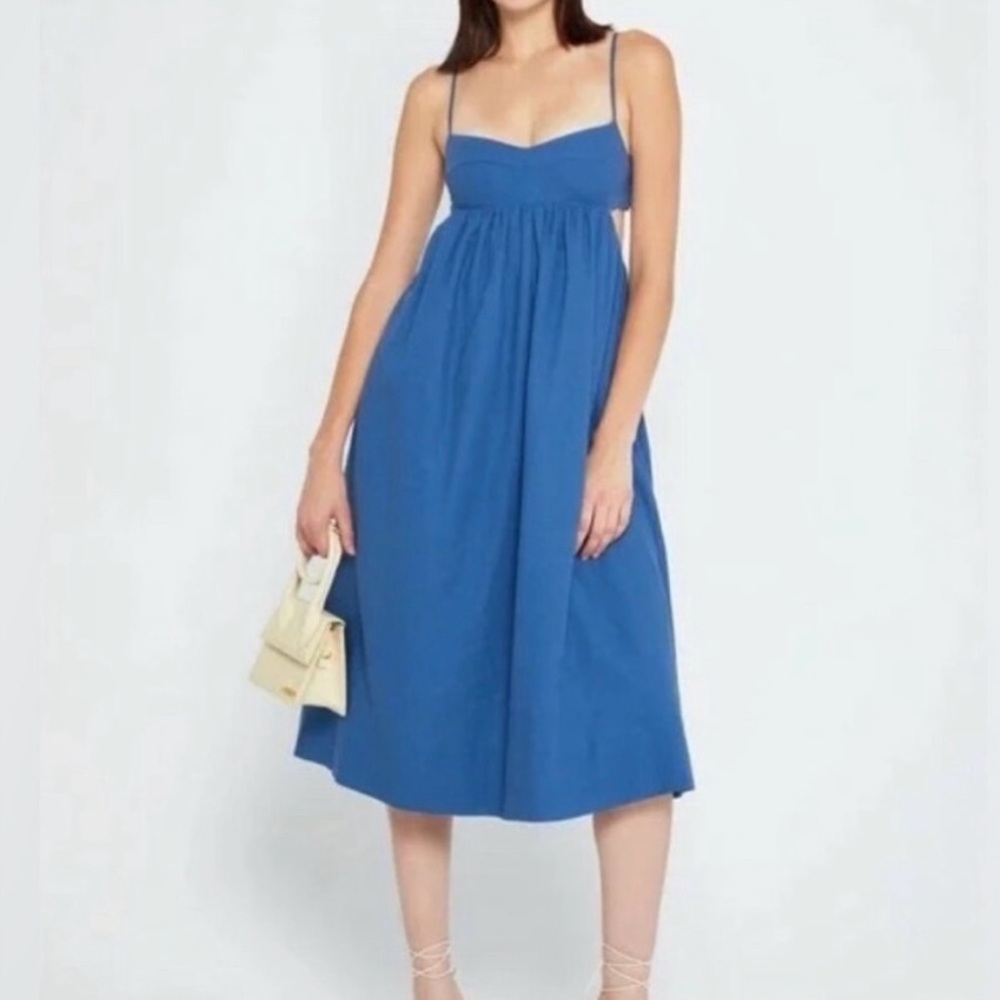 Open Back OPT Blue Dress NWT